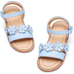 imageFlaryzone Girls Sandals Open Toe Summer Flats Dress Sandals Shoes ToddlerLittle KidFa37blue