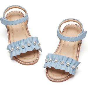 imageFlaryzone Girls Sandals Open Toe Summer Flats Dress Sandals Shoes ToddlerLittle KidFa50blue