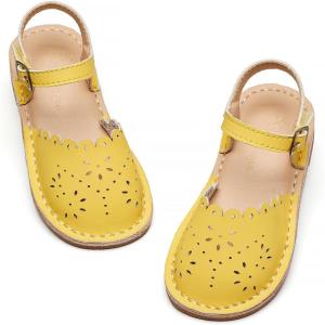 imageFlaryzone Girls Sandals Summer Flats Dress Sandals Shoes ToddlerLittle KidFa31yellow