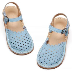 imageFlaryzone Girls Sandals Summer Flats Dress Sandals Shoes ToddlerLittle KidFa32blue