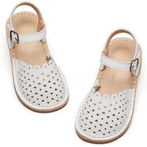 imageFlaryzone Girls Sandals Summer Flats Dress Sandals Shoes ToddlerLittle KidFa32white