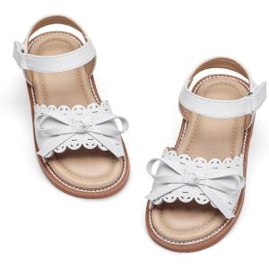 imageFlaryzone Girls Sandals Summer Flats Dress Sandals Shoes ToddlerLittle KidFa34white