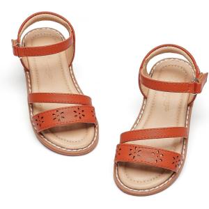imageFlaryzone Girls Sandals Summer Flats Dress Sandals Shoes ToddlerLittle KidFa38brown