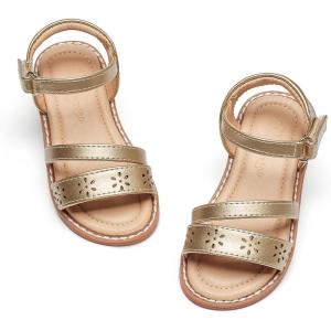 imageFlaryzone Girls Sandals Summer Flats Dress Sandals Shoes ToddlerLittle KidFa38gold