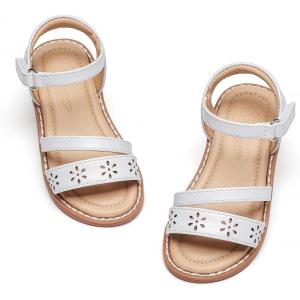 imageFlaryzone Girls Sandals Summer Flats Dress Sandals Shoes ToddlerLittle KidFa38white
