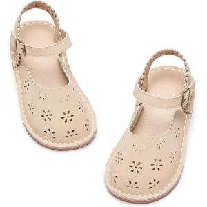 imageFlaryzone Girls Sandals Summer Flats Dress Sandals Shoes ToddlerLittle KidFa52beige