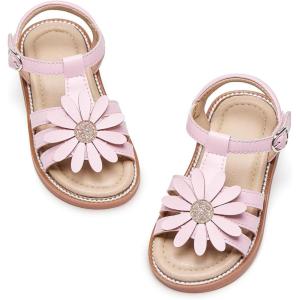 imageFlaryzone Girls Sandals Summer Flats Dress Sandals Shoes ToddlerLittle KidFr31pink