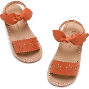 imageFlaryzone Girls Sandals Summer Flats Dress Sandals Shoes ToddlerLittle KidFr33brown