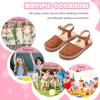 imageFlaryzone Girls Sandals Closed Toe Summer Flats Dress Sandals Shoes ToddlerLittle Kid08brown