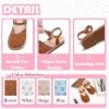 imageFlaryzone Girls Sandals Closed Toe Summer Flats Dress Sandals Shoes ToddlerLittle Kid08brown