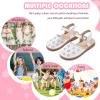 imageFlaryzone Girls Sandals Closed Toe Summer Flats Dress Sandals Shoes ToddlerLittle Kid08white