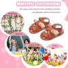 imageFlaryzone Girls Sandals Closed Toe Summer Flats Dress Sandals Shoes ToddlerLittle KidFa36brown