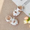 imageFlaryzone Girls Sandals Closed Toe Summer Flats Dress Sandals Shoes ToddlerLittle KidFa36white