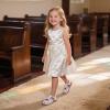 imageFlaryzone Girls Sandals Closed Toe Summer Flats Dress Sandals Shoes ToddlerLittle KidFa36white