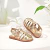 imageFlaryzone Girls Sandals Closed Toe Summer Flats Dress Sandals Shoes ToddlerLittle KidFa51gold