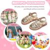 imageFlaryzone Girls Sandals Closed Toe Summer Flats Dress Sandals Shoes ToddlerLittle KidFa51gold