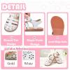 imageFlaryzone Girls Sandals Closed Toe Summer Flats Dress Sandals Shoes ToddlerLittle KidFa51white