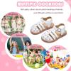 imageFlaryzone Girls Sandals Closed Toe Summer Flats Dress Sandals Shoes ToddlerLittle KidFa51white
