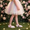 imageFlaryzone Girls Sandals Closed Toe Summer Flats Dress Sandals Shoes ToddlerLittle KidFr311white