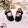 imageFlaryzone ToddlerLittle Girls Ballerina Flat Mary Jane Princess Dress Shoes  Wedding School PartyBlackfa13