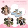 imageFlaryzone ToddlerLittle Girls Ballerina Flat Mary Jane Princess Dress Shoes  Wedding School PartyBluefb01