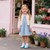 imageFlaryzone ToddlerLittle Girls Ballerina Flat Mary Jane Princess Dress Shoes  Wedding School PartyBluefm12