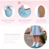 imageFlaryzone ToddlerLittle Girls Ballerina Flat Mary Jane Princess Dress Shoes  Wedding School PartyBluefm12