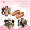imageFlaryzone ToddlerLittle Girls Ballerina Flat Mary Jane Princess Dress Shoes  Wedding School PartyBrownfr11