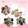 imageFlaryzone ToddlerLittle Girls Ballerina Flat Mary Jane Princess Dress Shoes  Wedding School PartyGoldfm18