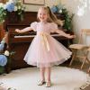 imageFlaryzone ToddlerLittle Girls Ballerina Flat Mary Jane Princess Dress Shoes  Wedding School PartyGoldfr381