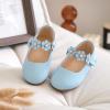imageFlaryzone ToddlerLittle Girls Ballerina Flat Mary Jane Princess Dress Shoes  Wedding School PartyLight Bluefm15