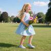 imageFlaryzone ToddlerLittle Girls Ballerina Flat Mary Jane Princess Dress Shoes  Wedding School PartyLight Bluefm15