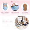 imageFlaryzone ToddlerLittle Girls Ballerina Flat Mary Jane Princess Dress Shoes  Wedding School PartyLight Bluefm15