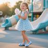 imageFlaryzone ToddlerLittle Girls Ballerina Flat Mary Jane Princess Dress Shoes  Wedding School PartyLight Bluefm18