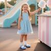 imageFlaryzone ToddlerLittle Girls Ballerina Flat Mary Jane Princess Dress Shoes  Wedding School PartyLight Bluefm18