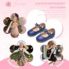 imageFlaryzone ToddlerLittle Girls Ballerina Flat Mary Jane Princess Dress Shoes  Wedding School PartyNavy Bluefm15