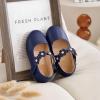 imageFlaryzone ToddlerLittle Girls Ballerina Flat Mary Jane Princess Dress Shoes  Wedding School PartyNavy Bluefm15