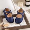 imageFlaryzone ToddlerLittle Girls Ballerina Flat Mary Jane Princess Dress Shoes  Wedding School PartyNavy Bluefr11