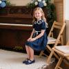 imageFlaryzone ToddlerLittle Girls Ballerina Flat Mary Jane Princess Dress Shoes  Wedding School PartyNavy Bluefr381