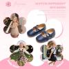 imageFlaryzone ToddlerLittle Girls Ballerina Flat Mary Jane Princess Dress Shoes  Wedding School PartyNavy Bluefr381