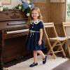 imageFlaryzone ToddlerLittle Girls Ballerina Flat Mary Jane Princess Dress Shoes  Wedding School PartyNavy Bluefr381