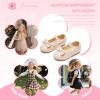 imageFlaryzone ToddlerLittle Girls Ballerina Flat Mary Jane Princess Dress Shoes  Wedding School PartyNudeflr07