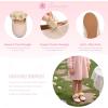 imageFlaryzone ToddlerLittle Girls Ballerina Flat Mary Jane Princess Dress Shoes  Wedding School PartyNudefr65