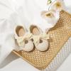 imageFlaryzone ToddlerLittle Girls Ballerina Flat Mary Jane Princess Dress Shoes  Wedding School PartyOffwhitefa11
