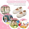 imageFlaryzone ToddlerLittle Girls Ballerina Flat Mary Jane Princess Dress Shoes  Wedding School PartyOffwhitefa13