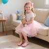 imageFlaryzone ToddlerLittle Girls Ballerina Flat Mary Jane Princess Dress Shoes  Wedding School PartyPinkfb03