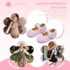 imageFlaryzone ToddlerLittle Girls Ballerina Flat Mary Jane Princess Dress Shoes  Wedding School PartyPurplefa13