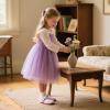 imageFlaryzone ToddlerLittle Girls Ballerina Flat Mary Jane Princess Dress Shoes  Wedding School PartyPurplefa13