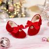 imageFlaryzone ToddlerLittle Girls Ballerina Flat Mary Jane Princess Dress Shoes  Wedding School PartyRedfa11