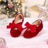 imageFlaryzone ToddlerLittle Girls Ballerina Flat Mary Jane Princess Dress Shoes  Wedding School PartyRedfa11